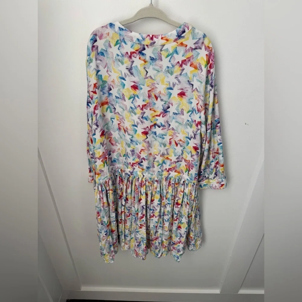 STELLA MACCARTNEY KIDS Rainbow Star Outline Skater Dress Size 10